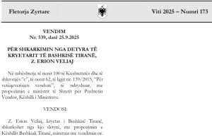 Formalizohet shkarkimi i Erion Veliajt: një proces i koordinuar deri në detaje
